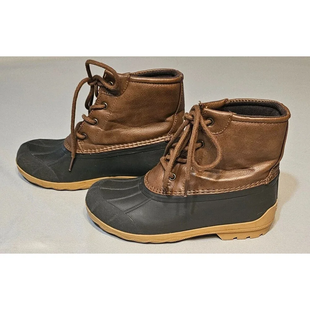 Sperry Youth Port Duck Boots Size 3M Brown Black Non Marking SCK261491 521